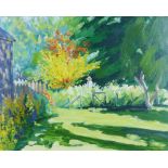 Nigel McIsaac (Scottish 1911 - 1995) 'Summer Garden', oil on board, signed and dated '86, in a