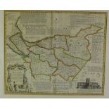 Emmanuel Bowen 'Accurate map of the County Palatine of Chester, Divided into Hundreds', hand