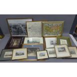 A box containing a collection of prints, (15)