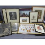 A carton containing a quantity of 19th century and later prints, etc, all framed, various sizes,