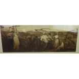 R.W MacBeth, ARA, 'Harvest Moon', a large etched print, framed under glass, 95 x 45cm