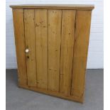 Antique pine cupboard, with shelved interior, 101 x 125 x 45cm