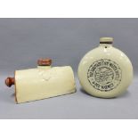 Old Fulham pottery stoneware 'Adaptable' bed warmer and another (2)