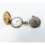 Gold plated pocket watch and a continental silver cased pocket watch (2)