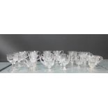 Collection of late 19th and early 20th century clear glass custard cups of various shapes and