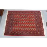 Red Bokhara rug. 237 x 171cm.