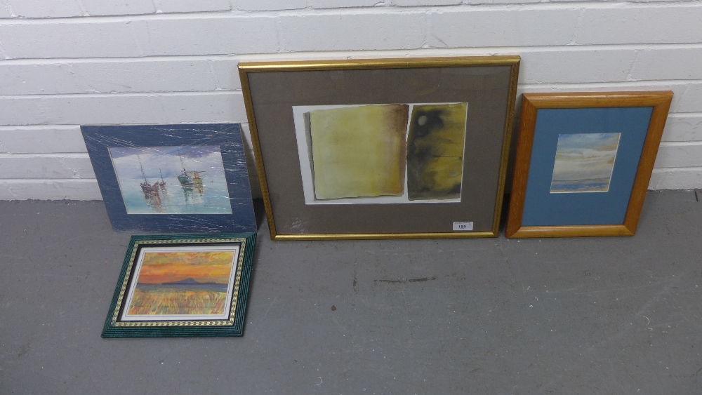 Jack Moncur, three framed watercolours and one unframed (4)