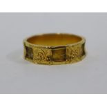 18ct ring with braided hair panels, hallmarks for Chester 1912