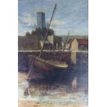 W. Wilson, harbour scene, oil on board, signed, in a giltwood frame, 40 x 60cm