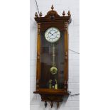 Vienna style wall clock of large size, with glazed front. 43 x 128 x 17cm.