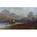 Maxwell Scott, 'Loch Awe', oil on canvas, signed and dated 1908, in a giltwood frame, 75 x 45cm