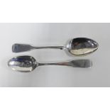 Georgian Scottish silver fiddle pattern spoon, Edinburgh 1811 and a Victorian silver spoon,