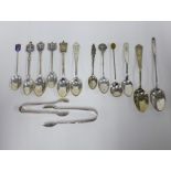 A small collection of silver and Epns souvenir teaspoons, etc (a lot)
