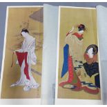 Group of nine woodblock prints in original folio - masterpieces of Feminine Charm