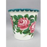 Wemyss planter in the cabbage rose pattern, (a/f) 16cm