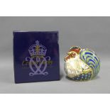 Royal Crown Derby Imari 'Farmyard Cockerel' paperweight, No. 3883 / 5000, signed, gold stopper and
