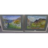 David Roberts, a pair of oil on cards of Ardblair Sutherland to include 'View of the Sea - Loch