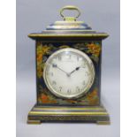 Chinoiserie cased mantle clock, early 20th century, silvered dial inscribed Stewart Dawson & Co Ltd,