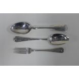 Victorian silver flatware to include a fiddle pattern spoon, London 1874 and a London silver fork