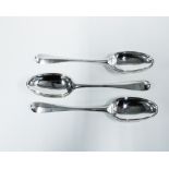 Pair of George III Scottish silver Hanoverian tablespoons, Patrick Robertson, Edinburgh 1776,