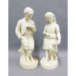 Copeland Parian figures 'Young England' and 'Young England's Sister' after the models by George