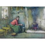 Henry John Dobson A.R.S.A. R.S.W (Scottish, 1858-1928) 'The Crofter's Lass', watercolour, signed,