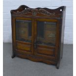 Early 20th century oak smoker's cabinet, 42 x 46 x 19cm