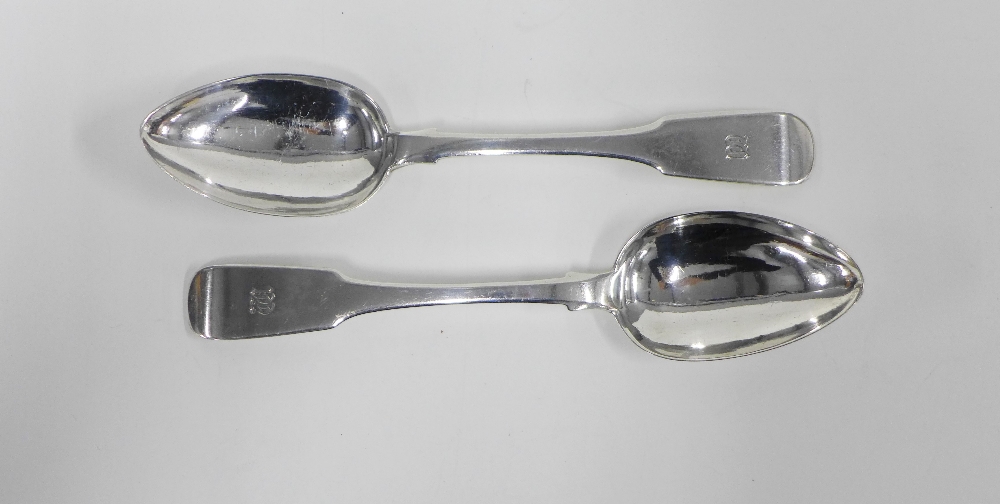 A pair of Scottish provincial silver table spoons, Rettie & Sons Aberdeen, 22cm (2)