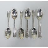 George III set of six silver teaspoons, with chased decoration, London 1795 (6)