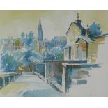 James Bowman (Scottish), watercolour of an Edinburgh Scene, signed, framed under glass, 40 x 30cm