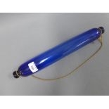 Bristol Blue glass rolling pin, 38cm long