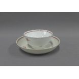 18th century English porcelain teabowl and saucer (2)