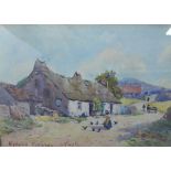 David Small a watercolour of Highland Cottages, signed and framed under glass, 26 x 17cm