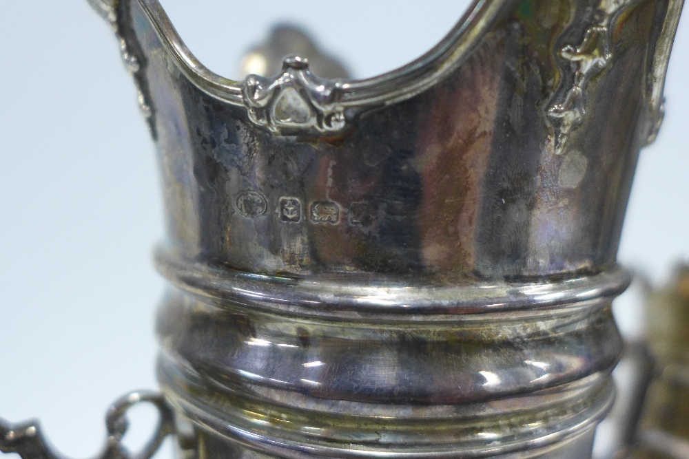 George V silver epergne, Birmingham 1926, weighted circular foot, 25cm - Image 4 of 4