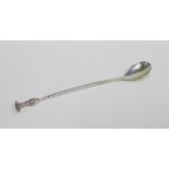 Modern Scottish silver long handled spoon, by Graham Leishman Stewart, Edinburgh 1990, 23cm long