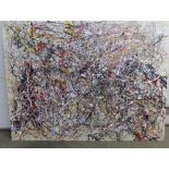 Natalia Tafel, 'Spark - inspired by Jackson Pollock' a drip art mixed media oil on board, signed and