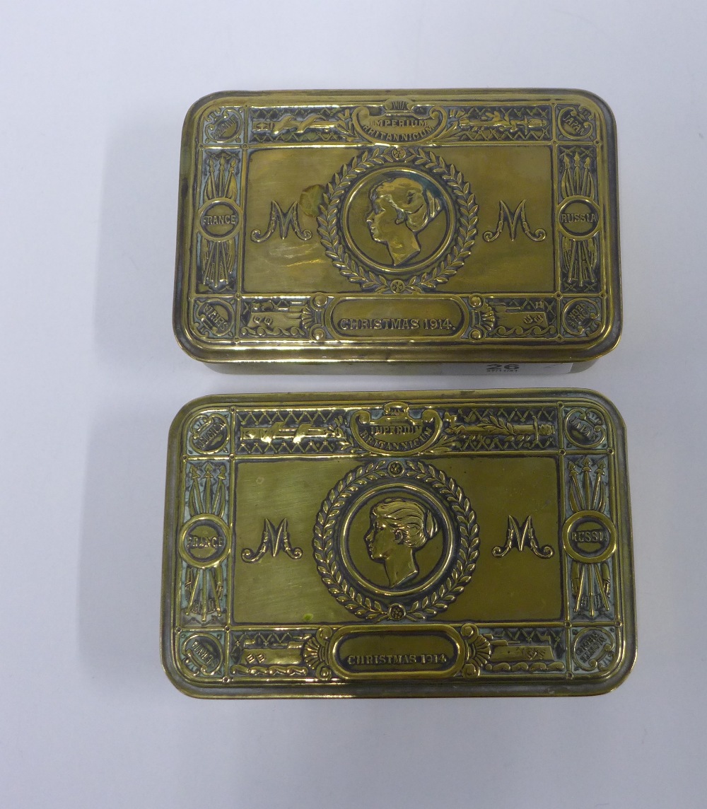 Two WWI brass Christmas tins (2) - Image 2 of 3