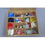 Collection of vintage Lego in a wooden box (a box)