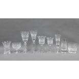 A suite of Cumbrian Crystal hand blown drinking glasses in the Grassmere pattern to include 8