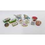 Twelve various pill and trinket boxes (12)