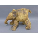 Contemporary stoneware elephant, 37cm long