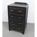 Provincial Scottish dark oak ledgeback chest, 55 x 96 x 41cm