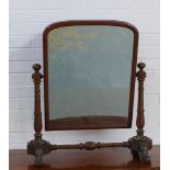 Victorian mahogany dressing mirror of large proportions, 74 x 80 x 34cm