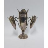 George V silver epergne, Birmingham 1926, weighted circular foot, 25cm