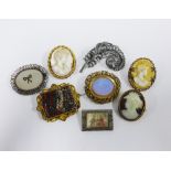 Eight costume jewellery brooches (8)