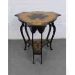 Edwardian occasional table, trefoil shaped top and conforming under tier, on cabriole legs, 62 x