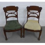 A pair of 19th century French mahogany side chairs in the style of George Jacob, with carved top