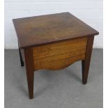 Georgian mahogany commode with a blue and white pottery bowl, 50 x 45 x 45cm