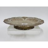 George VI silver bowl, London 1936, with foliate pierced rim and pedestal foot, 26cm diameter