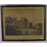 South East view of the Cathedral Church of St Peter, Exeter, a framed print, 56 x 46cm